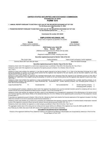 Thumbnail Employers Holdings 10-K Annual Report 2025