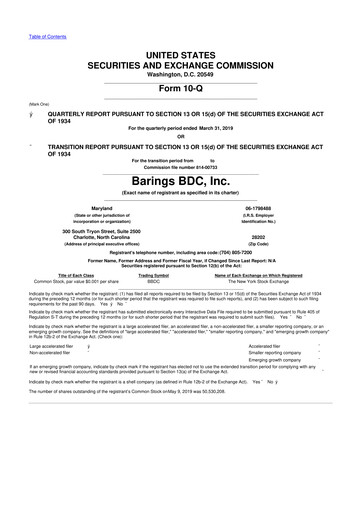 Thumbnail Barings BDC 10-Q Quarterly Report FY 