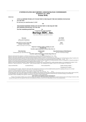 Thumbnail Barings BDC 10-K Annual Report 