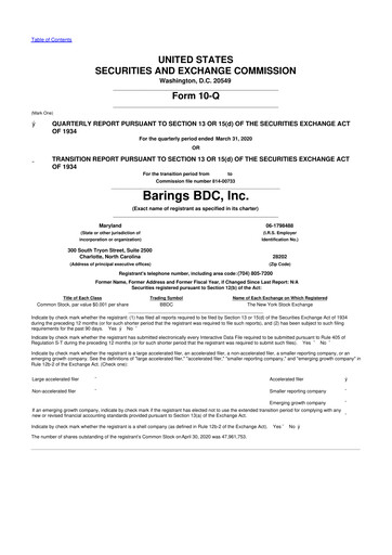 Thumbnail Barings BDC 10-Q Quarterly Report FY 
