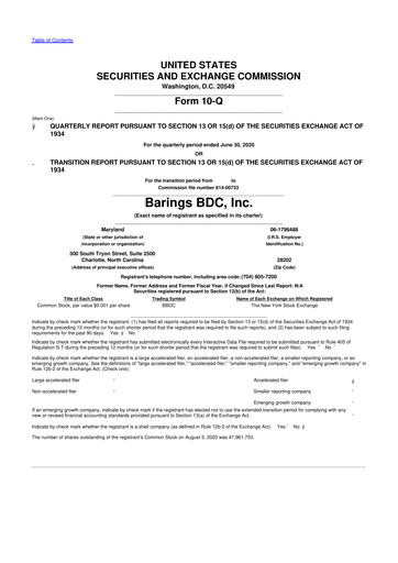 Thumbnail Barings BDC 10-Q Quarterly Report FY 