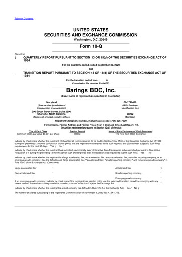 Thumbnail Barings BDC 10-Q Quarterly Report FY 