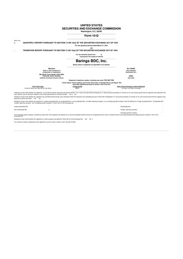 Thumbnail Barings BDC 10-Q Quarterly Report FY 