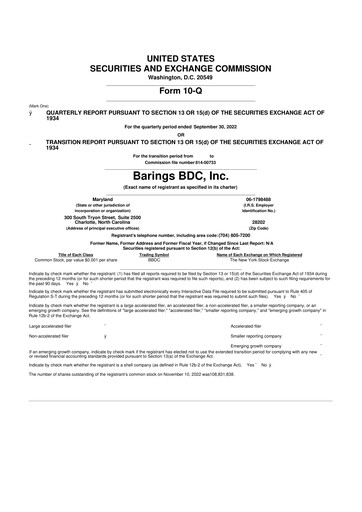 Thumbnail Barings BDC 10-Q Quarterly Report FY2022 