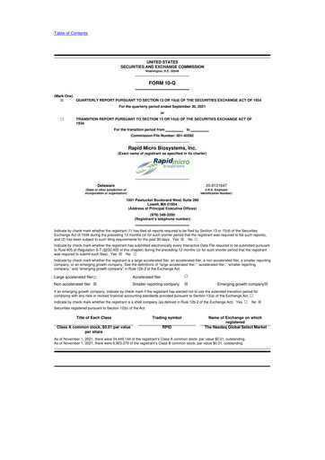 Thumbnail Rapid Micro Biosystems 10-Q Quarterly Report FY2021 