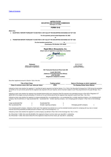 Thumbnail Rapid Micro Biosystems 10-Q Quarterly Report FY2022 