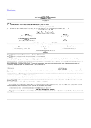 Thumbnail Rapid Micro Biosystems 10-K Annual Report 2022