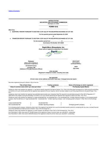 Thumbnail Rapid Micro Biosystems 10-Q Quarterly Report FY2024 