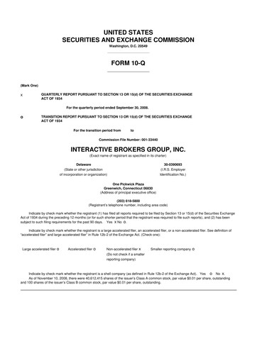 Miniature Interactive Brokers
 10-Q Rapport trimestriel  