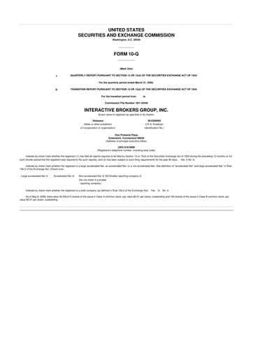 Miniature Interactive Brokers
 10-Q Rapport trimestriel  