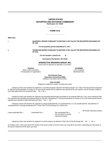 Miniature Interactive Brokers
 10-Q Rapport trimestriel 2011 