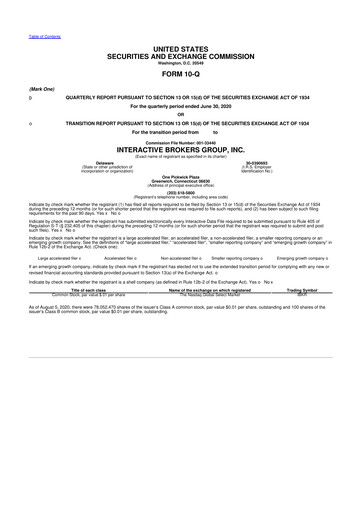 Miniature Interactive Brokers
 10-Q Rapport trimestriel 2020 