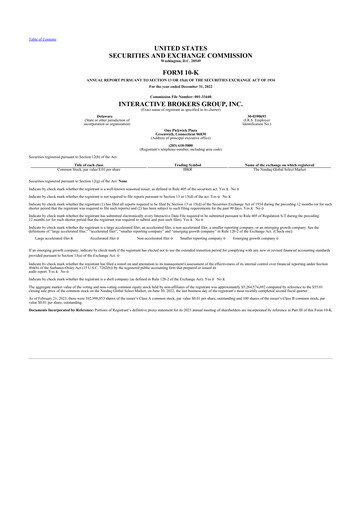 Thumbnail Interactive Brokers
 10-K Annual Report 2022