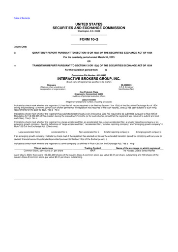 Miniature Interactive Brokers
 10-Q Rapport trimestriel 2023 