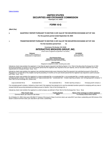 Miniature Interactive Brokers
 10-Q Rapport trimestriel 2025 