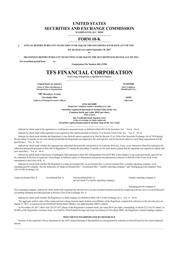 Vorschaubild TFS Financial 10-K Jahresbericht 2017