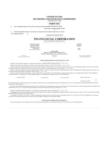 Vorschaubild TFS Financial 10-K Jahresbericht 2022