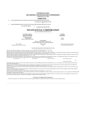 Vorschaubild TFS Financial 10-K Jahresbericht 2025