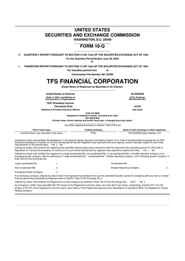 Thumbnail TFS Financial 10-Q Quarterly Report FY2026 