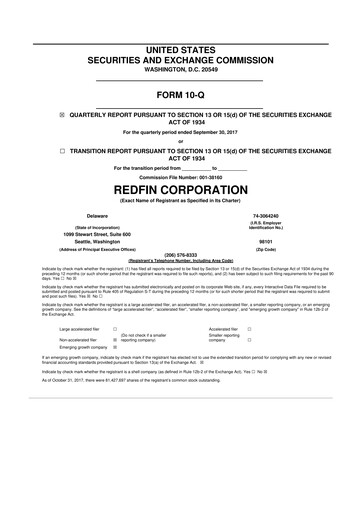 Thumbnail Redfin 10-Q Quarterly Report FY2017 