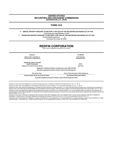 Thumbnail Redfin 10-K Annual Report 2017