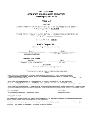 Thumbnail Redfin 10-Q Quarterly Report FY2018 