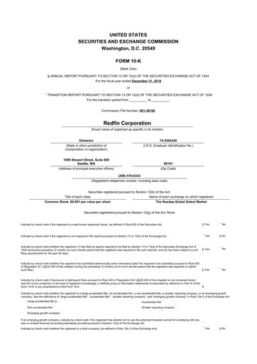 Thumbnail Redfin 10-K Annual Report 2018