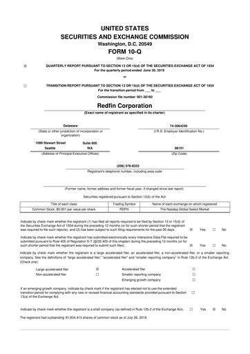 Thumbnail Redfin 10-Q Quarterly Report FY2019 