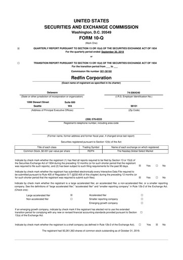 Thumbnail Redfin 10-Q Quarterly Report FY2019 