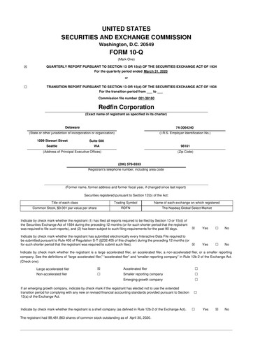 Thumbnail Redfin 10-Q Quarterly Report FY2020 