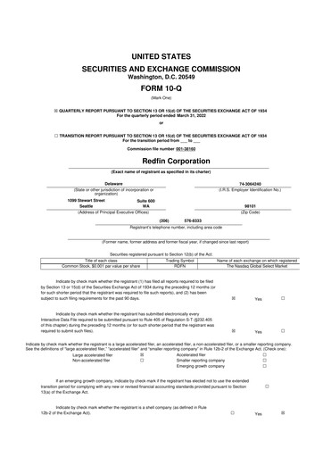 Thumbnail Redfin 10-Q Quarterly Report FY2022 