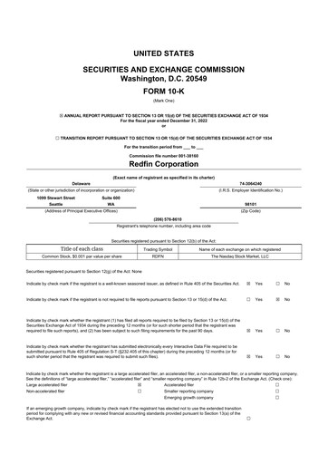 Thumbnail Redfin 10-K Annual Report 2022