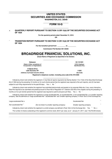 Thumbnail Broadridge Financial Solutions
 10-Q Quarterly Report FY2017 