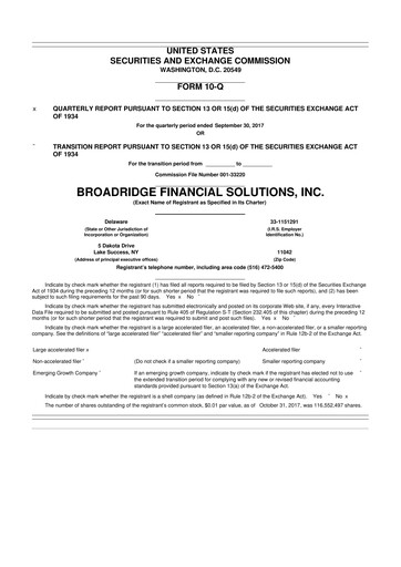 Thumbnail Broadridge Financial Solutions
 10-Q Quarterly Report FY2018 