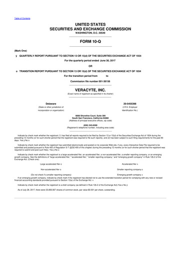 Thumbnail Veracyte 10-Q Quarterly Report FY2017 