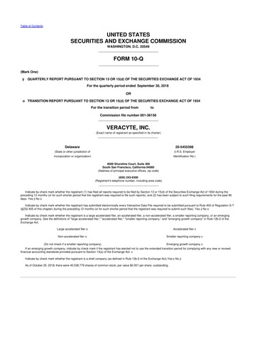 Thumbnail Veracyte 10-Q Quarterly Report FY2018 