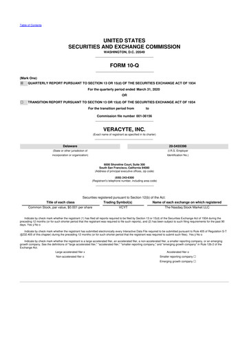 Thumbnail Veracyte 10-Q Quarterly Report FY2020 