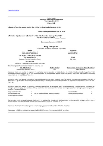 Thumbnail Ring Energy
 10-Q Quarterly Report FY2026 