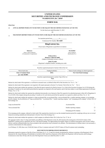 Thumbnail RingCentral
 10-K Annual Report 2019