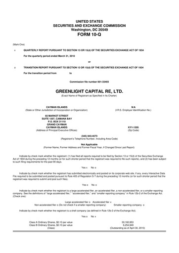 Thumbnail Greenlight Re 10-Q Quarterly Report FY 