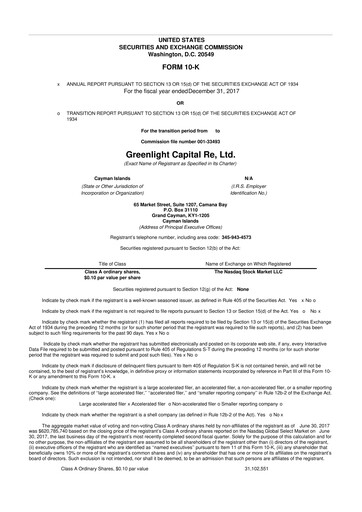 Thumbnail Greenlight Re 10-K Annual Report 2017