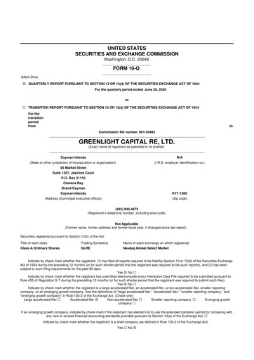 Thumbnail Greenlight Re 10-Q Quarterly Report FY2020 