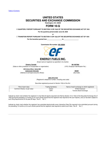 Thumbnail Energy Fuels
 10-Q Quarterly Report FY2026 