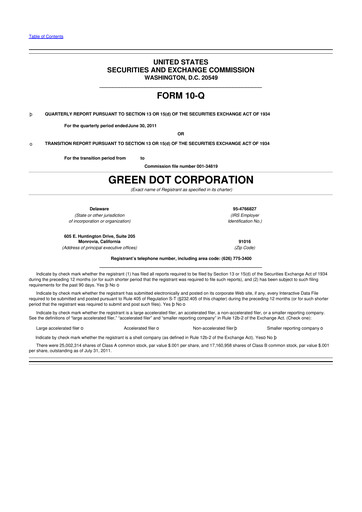 Thumbnail Green Dot 10-Q Quarterly Report FY2011 