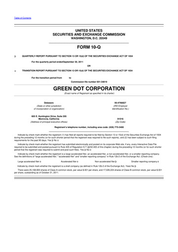Thumbnail Green Dot 10-Q Quarterly Report FY2011 
