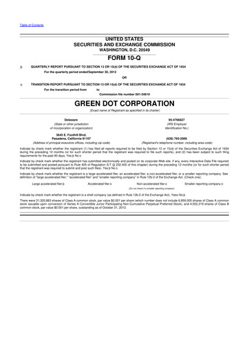 Thumbnail Green Dot 10-Q Quarterly Report FY2012 