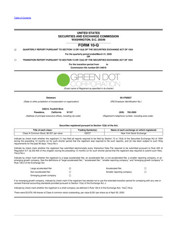 Thumbnail Green Dot 10-Q Quarterly Report FY2020 