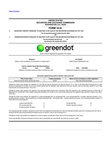 Thumbnail Green Dot 10-Q Quarterly Report FY2026 