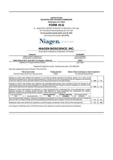 Thumbnail Niagen Bioscience 10-Q Quarterly Report FY2025 