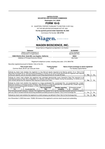 Thumbnail Niagen Bioscience 10-Q Quarterly Report FY2025 